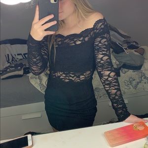 Black lace dress